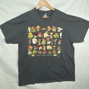 Ultimate Mushroom Guide T-Shirt XL Gray Wild Cotton Zilker Garden Austin Texas